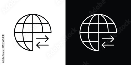 Import and export icon line symbol concept, vector illustration