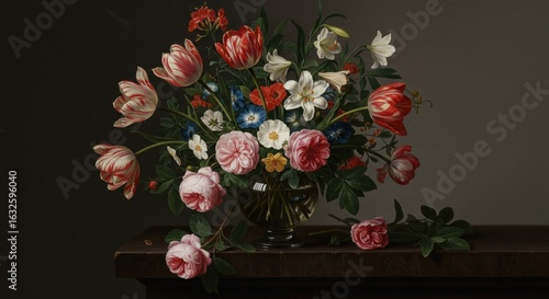 Colorful flower bouquet still life