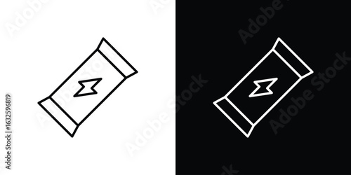 Energy bar icon line symbol concept, vector illustration
