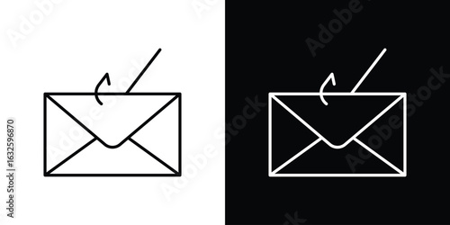Email phishing icon line symbol concept, vector illustration