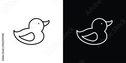 Duck icon line symbol concept, vector illustration