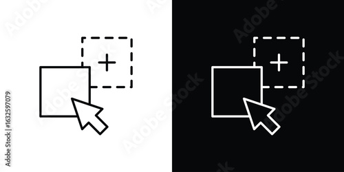 Drag and drop icon line symbol concept, vector illustration