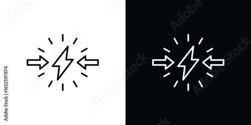Conflict icon line symbol concept, vector illustration