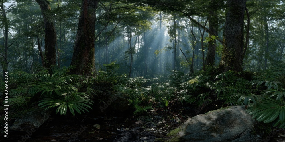 Obraz premium Mysterious forest hdr panoramas nature 360° view
