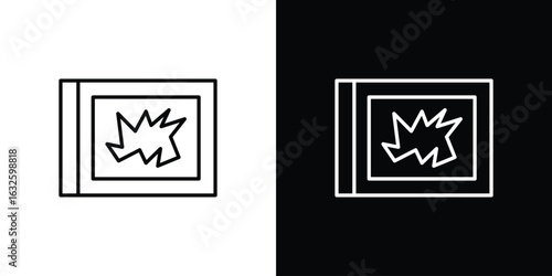 Broken window icon line symbol concept, vector illustration
