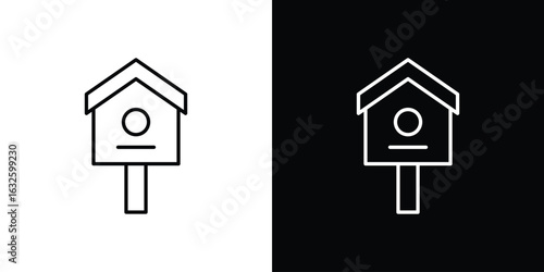 Bird house icon line symbol concept, vector illustration