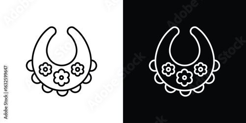 Baby bib icon line symbol concept, vector illustration