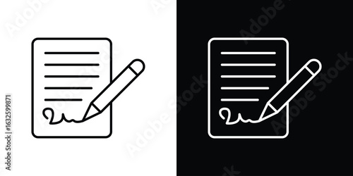 Agreement icon line symbol concept, vector illustration