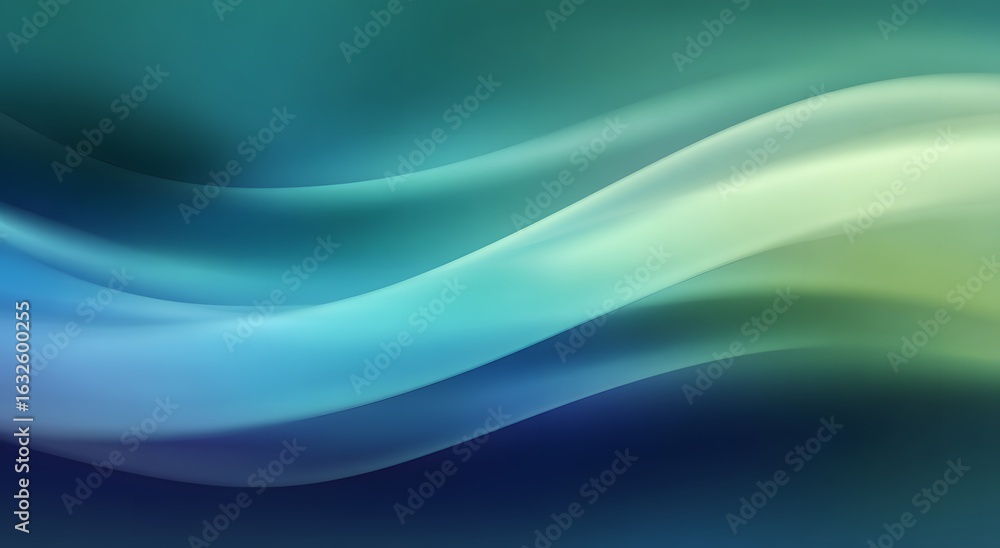Obraz premium Blue Green Flowing Wave Gradient Background