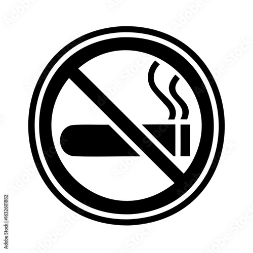 No Smoking Allowed Symbol Sign Indicating Prohibited Area for Cigarette Use