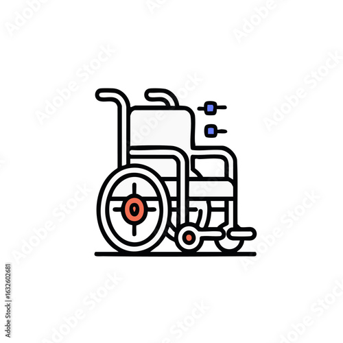 Wheelchair vector illustration - medical mobility aid