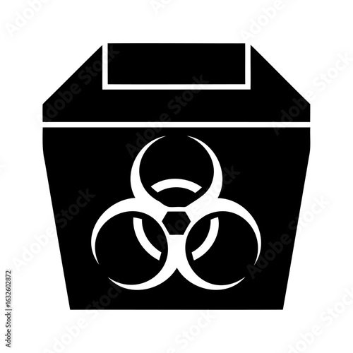 Biohazard Waste Disposal Container with Universal Symbol for Danger and Contamination