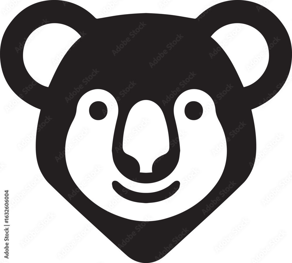 Naklejka premium A sleek and stylish black bear head design that is ideal for logos and branding in various creative projects