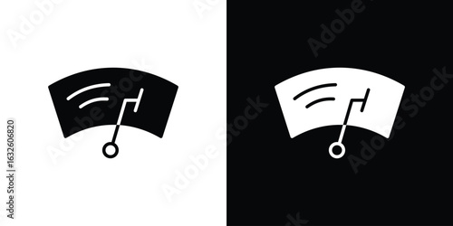 car windscreen icon in flat style, filled black symbol