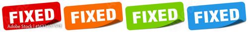 fixed sticker. fixed sticker set on white background