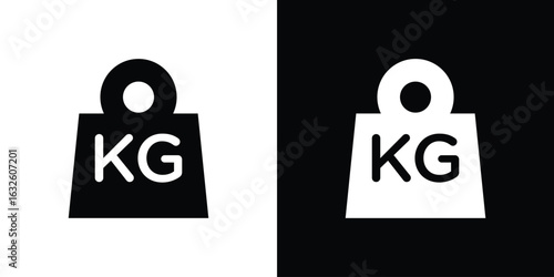 Weight icon in flat style, filled black symbol