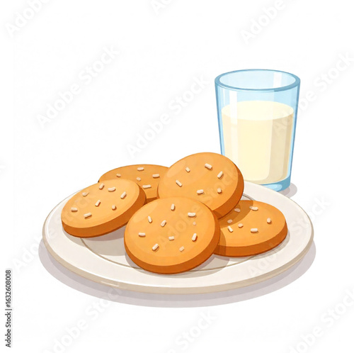glass of milk and cookies