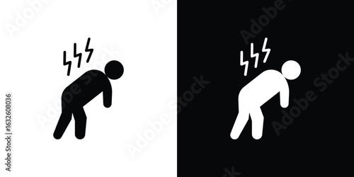 Tired icon in flat style, filled black symbol