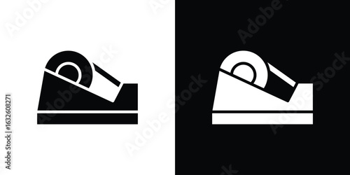 Tape dispenser icon in flat style, filled black symbol