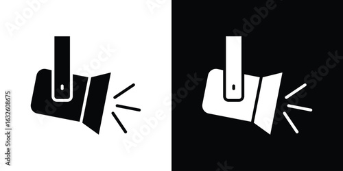Spotlight icon in flat style, filled black symbol