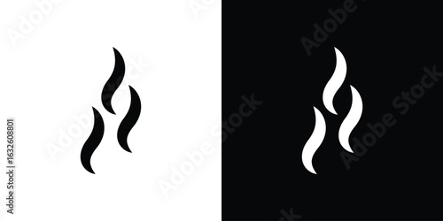 Smoke steam silhouette icon in flat style, filled black symbol