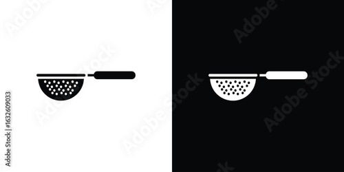 sieve icon in flat style, filled black symbol