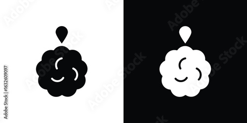 Shower sponge ball icon in flat style, filled black symbol