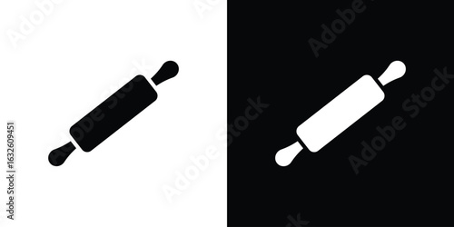 Rolling pin icon in flat style, filled black symbol