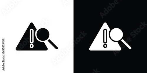 Risk analysis icon in flat style, filled black symbol