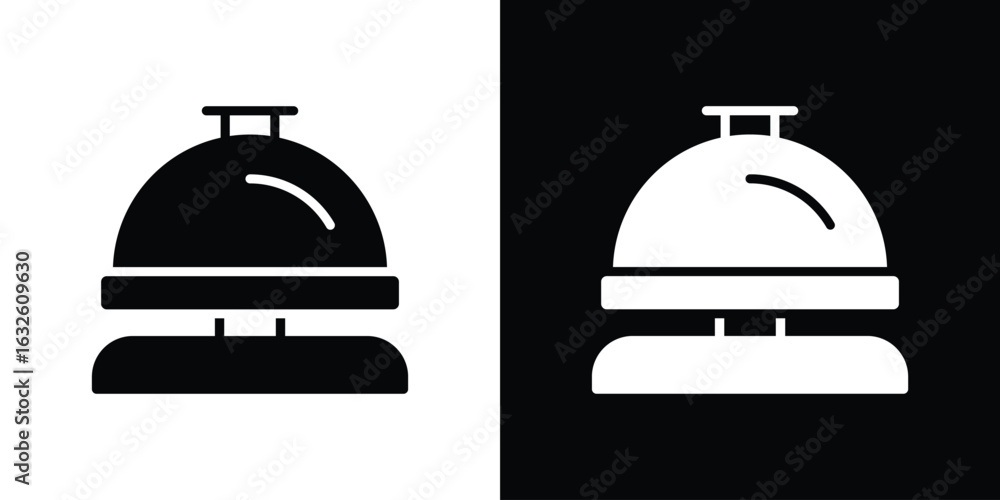 Fototapeta premium Reception bell icon in flat style, filled black symbol