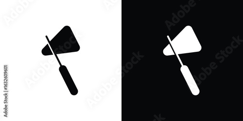 reflex hammer icon in flat style, filled black symbol