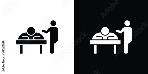 Massage icon in flat style, filled black symbol