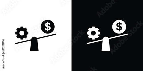 Leverage icon in flat style, filled black symbol
