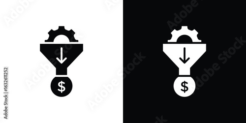 Lead generation icon in flat style, filled black symbol