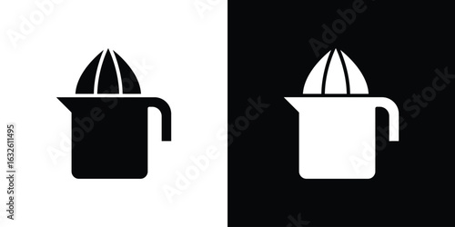 Juicer squeezer icon in flat style, filled black symbol