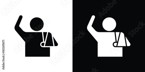 Injury icon in flat style, filled black symbol