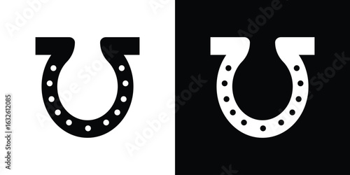 Horseshoe icon in flat style, filled black symbol