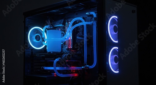 Custom built computer case with led lighting