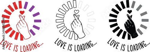 Love is loading illustration design for valentine's day
