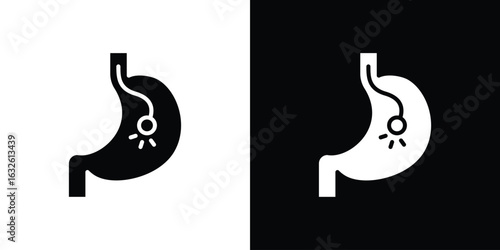 Endoscopy icon in flat style, filled black symbol