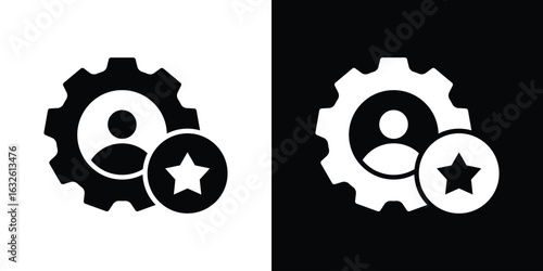 Employee skills icon in flat style, filled black symbol