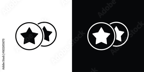 Earn point icon in flat style, filled black symbol