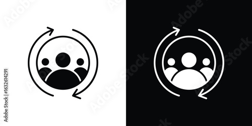 Customer retention icon in flat style, filled black symbol