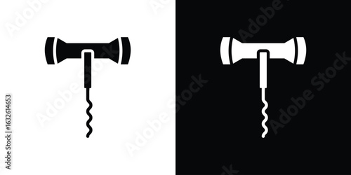 Corkscrew icon in flat style, filled black symbol