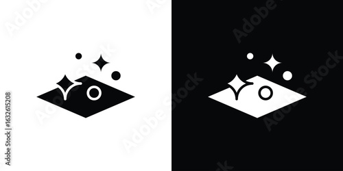 Clean floor surface icon in flat style, filled black symbol