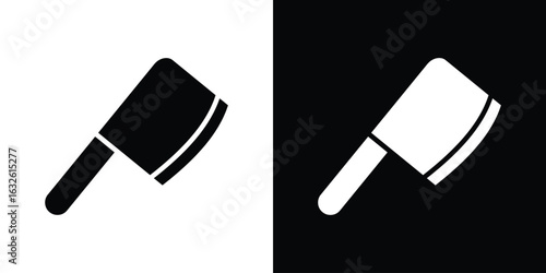 Chopper knife icon in flat style, filled black symbol