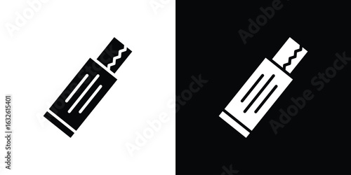 Chew gum icon in flat style, filled black symbol
