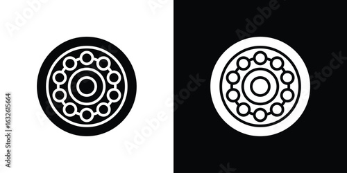 Car bearing icon in flat style, filled black symbol