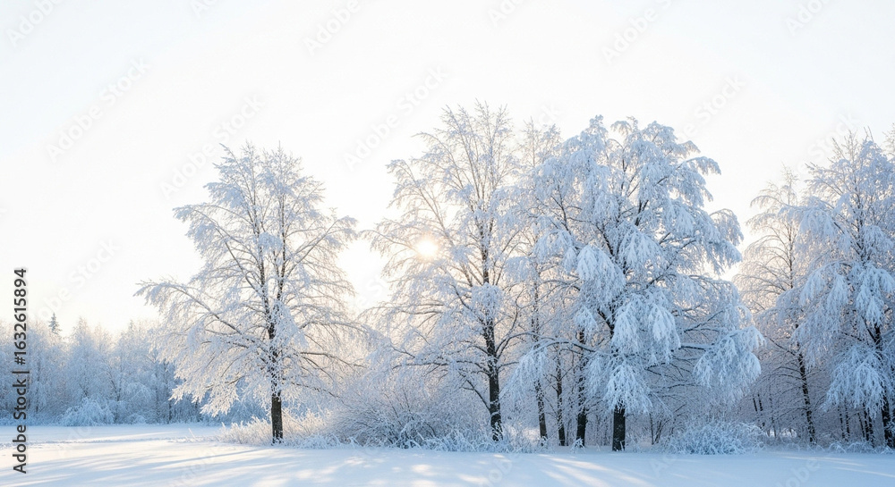 winter landscape with trees and snow winter landscape with trees and snow