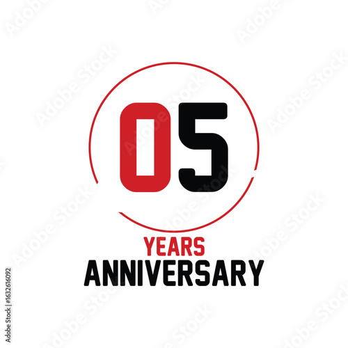 5th year anniversary icon logo design template